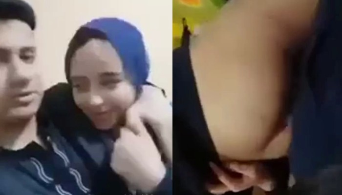 Hot hijabi girl enjoying with her boyfriend