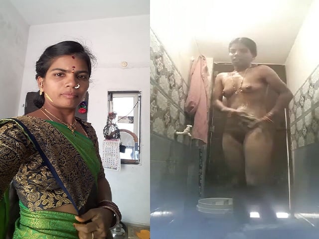 Mature village Sexy bhabhi nude bath and dressing